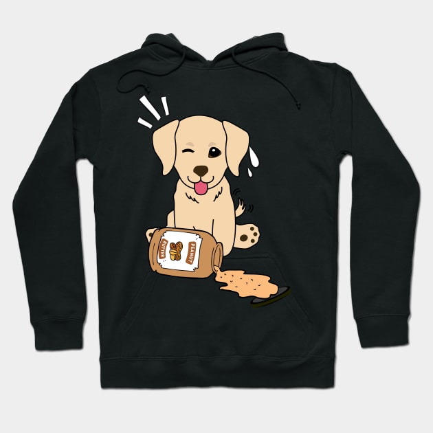 Cute Retriever spilled a jar of peanut butter Hoodie by Pet Station